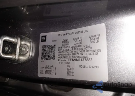 2021 Chevrolet Colorado 4Wd Short Box Zr2 из США, поврежденный, VIN 1GCGTEEN9M1137882